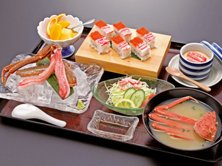 Crab Sashimi. Crab Sushi Set