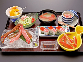 Crab Sashimi and Boiled Crab Set