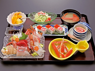 Sashimi and Boiled crab Set